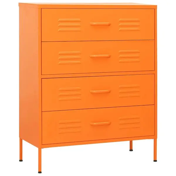 vidaXL Low-VOC Chest Drawers Orange 31.5"x13.8"x40" Steel, 336201