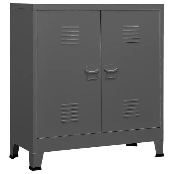 vidaXL Luminous Industrial Storage Chest Anthracite 35.4"x15.7"x39.4" Carbon Steel, 339625