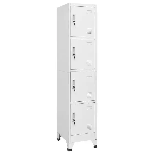 vidaXL Modern Locker Cabinet 4 Compartments 15"x17.7"x70.9", Gray colored, 244475