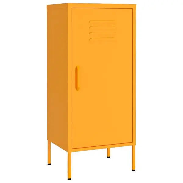 vidaXL Next-Generation Storage Cabinet Mustard Yellow 16.7"x13.8"x40" Metal Steel, 1 door, 336191