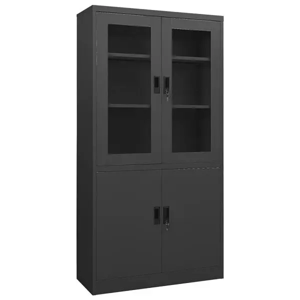 vidaXL Office Cabinet Anthracite 35.4"x15.7"x70.9" Steel, 335949