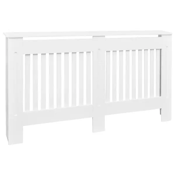 vidaXL Quick-Release Off-White MDF Radiator Cover Heating Cabinet 59.8", 242190