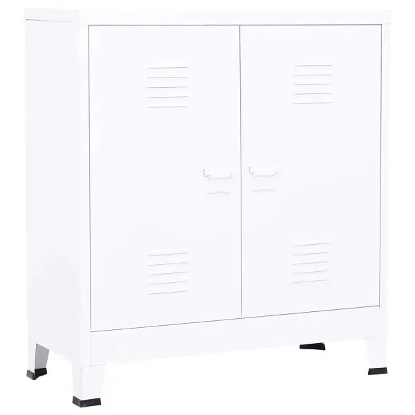 vidaXL Reinforced Industrial Storage Chest White 35.4"x15.7"x39.4" Steel, 339624