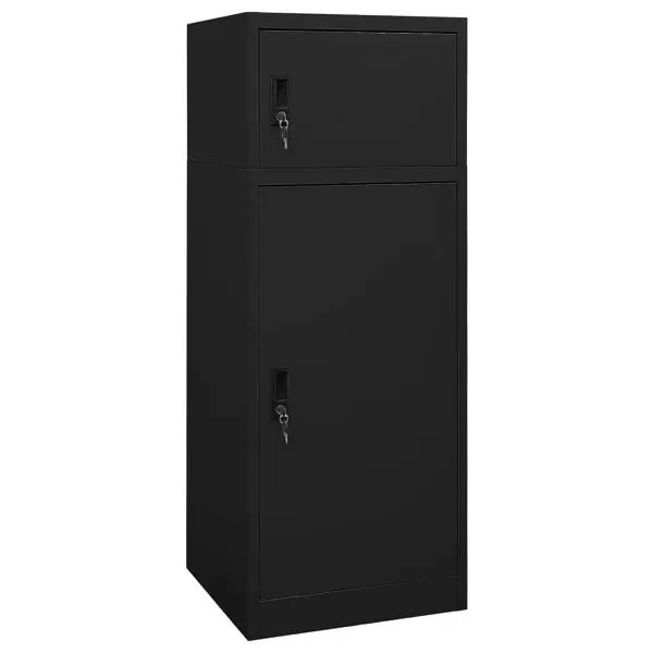 vidaXL Saddle Cabinet Black 20.9"x20.9"x55.1" Mild Steel, 339601