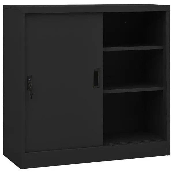 vidaXL Simple Office Cabinet Sliding Door Anthracite 35.4"x15.7"x35.4" Steel, 335953