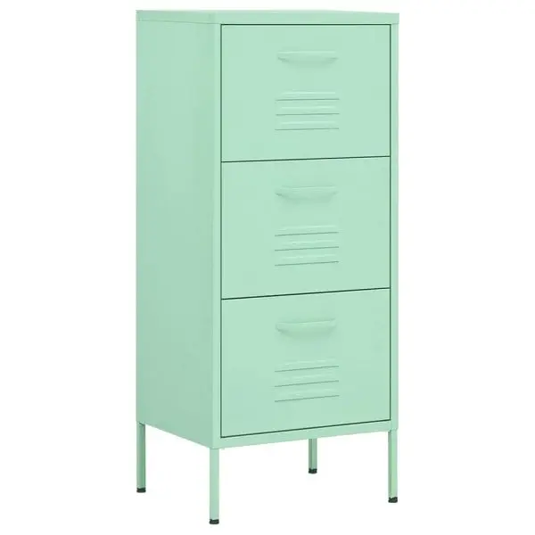 vidaXL Storage Cabinet Mint 16.7"x13.8"x40" Steel, Green colored, 336185