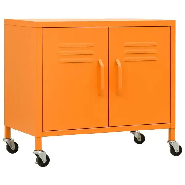 vidaXL Storage Cabinet Safety Orange 23.6"x13.8"x22" High-Carbon Steel, 336264