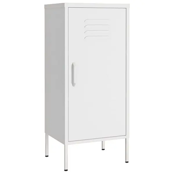 vidaXL Storage Cabinet White 16.7"x13.8"x40" High-Carbon Steel, 336197