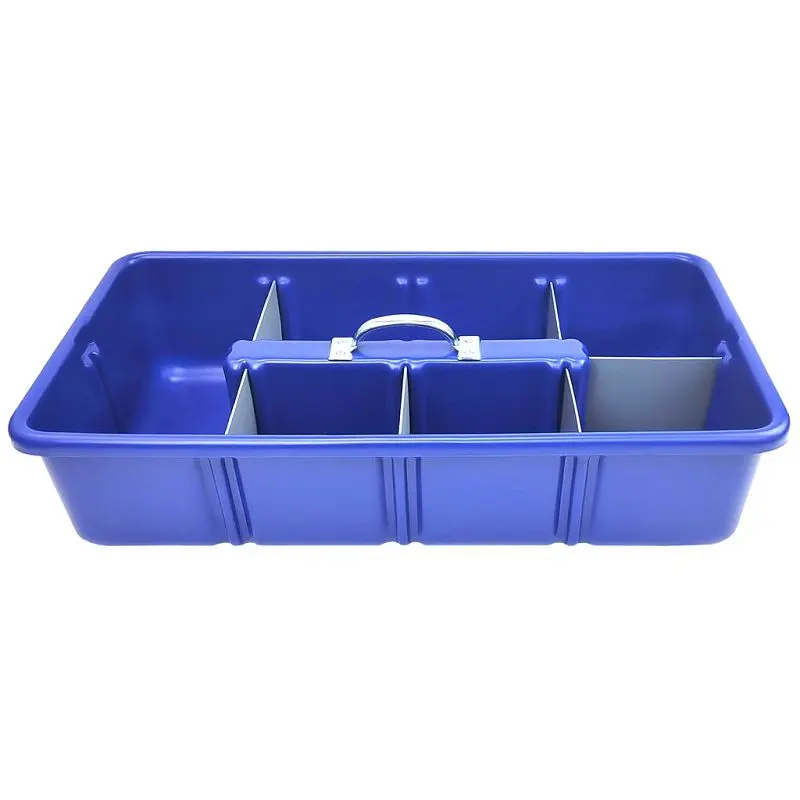 American Constructed Pro Large Azure HDPE PVC Tool/Tote Tray 6 Dividers, 24 x 12 x 6 , Pack 5, T1075 P5 BLU American Built...