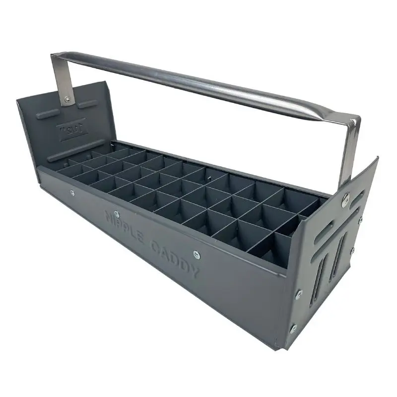 American Safe Constructed Pro 30 Slot Gray HDPE Plastic Caddy 1-1/2 Nipple Fittings, T1015 American Built Pro