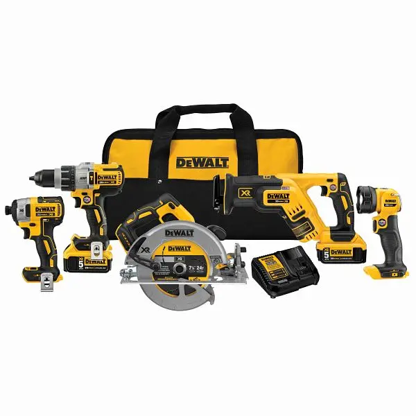 DeWalt 20V Max XR Li-ion 5-Tool Combo Kit, DCK594P2