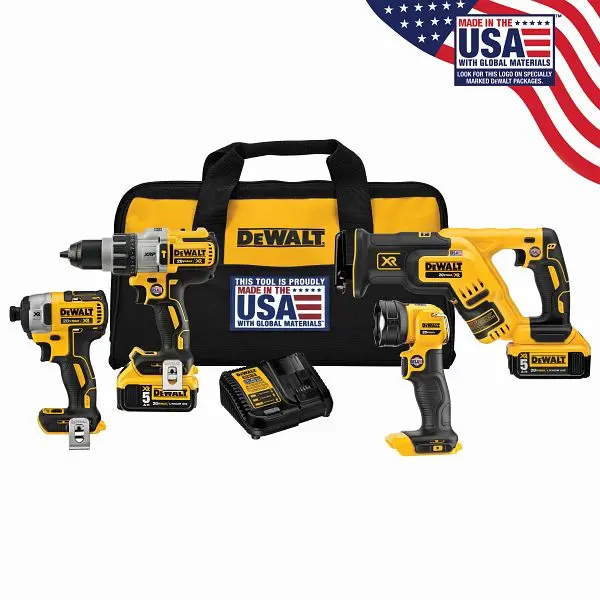DeWalt 20V Max XR Lithium Ion 4-Tool Combo Kit, DCK494P2