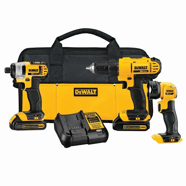DeWalt 20V Max Lithium Ion 3 Tool Combo Kit, DCK340C2