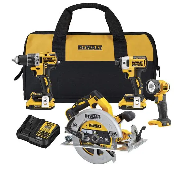 DeWalt 20V Max XR Space-saving 4-Tool Combo Kit, DCK483D2