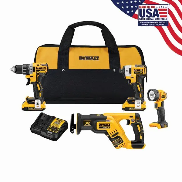 DeWalt 20V XR 4 Tool Combo Kit, DCK484D2