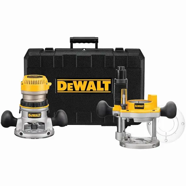 DeWalt 2-1/4 Hp Evs Fixed and Plunge Base Router Combo Kit Soft Start, DW618PK