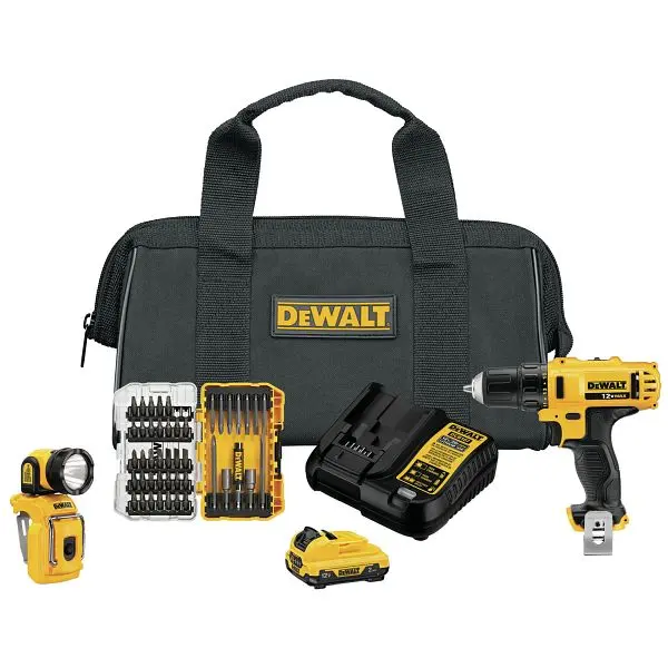DeWalt CSA-Approved 12 V Max 2 Tool Combo Kit 45 Piece. Screwdriving Set Toughcase, DCK214F1