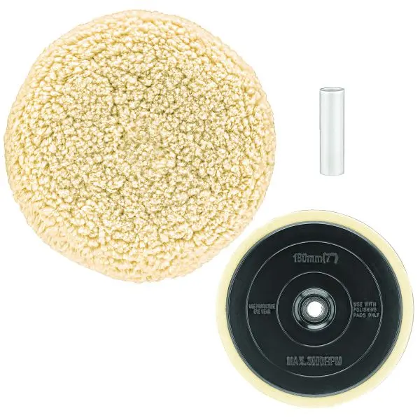 DeWalt Instant 7" Wool Buffing Pad and Backing Pad Combo Kit, DW4985CL