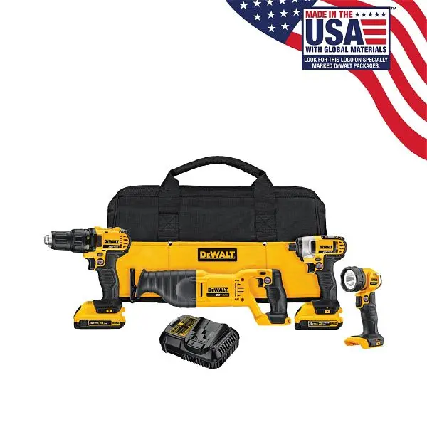 DeWalt 4 Tool 20V Max Lithium Ion Cordless Combo Kit, DCK420D2