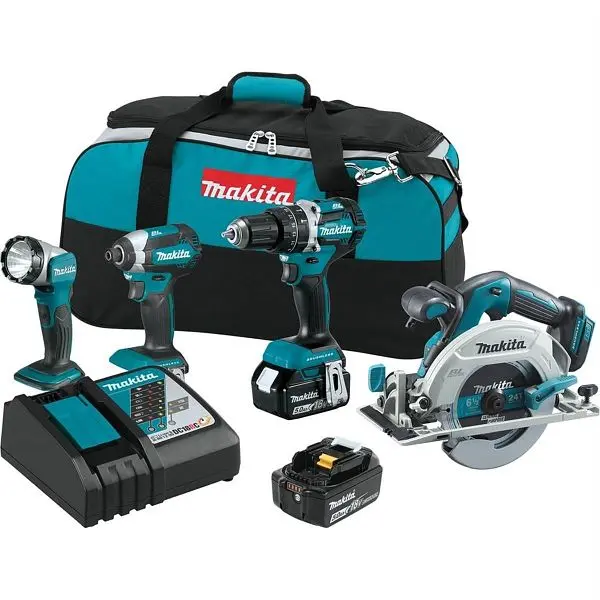 Makita Efficient 18V LXT Lithium-Ion 4-Piece Combo Kit (5.0Ah), XT446T