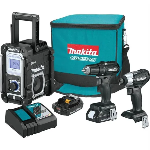 Makita Weather-Resistant 18V LXT 2.0 Ah Sub-Space-saving Brushless Cordless 3-Piece Combo Kit, CX301RB