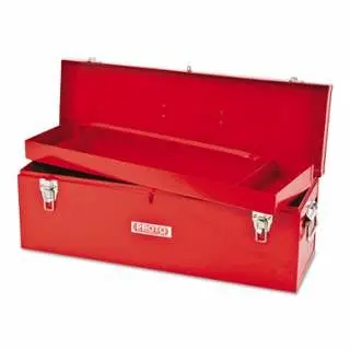 Proto High-Visibility General Purpose Tool Box, Double Latch, 26 x 8-1/2" x 9-1/2" Alloy Steel, Red, J9969-NA