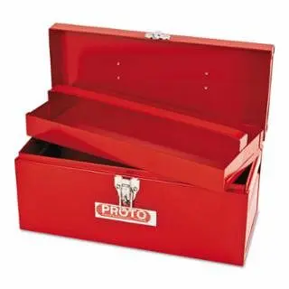 Proto Micro General Purpose Tool Boxes, Single Latch, 14 x 6 x 6 1/2" Steel, Red, J9954-NA