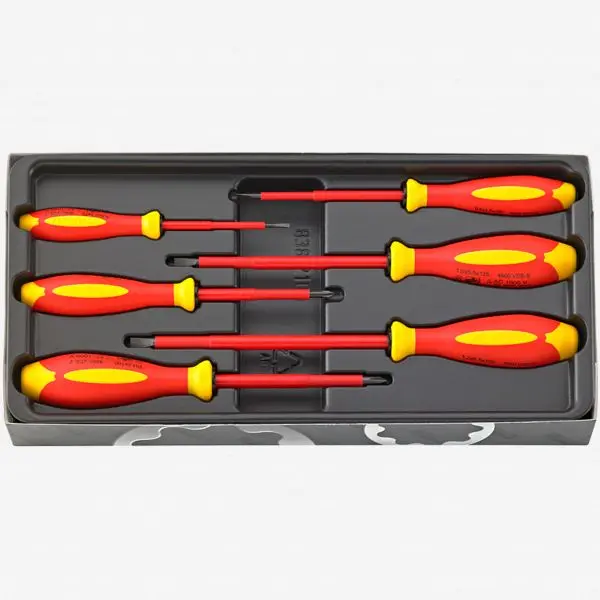 Stahlwille 4695 VDE Slotted and Phillips Screwdriver Set DRALL+, 6 Pieces, ST96469515