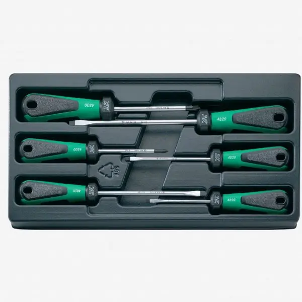 Stahlwille 4891 3K DRALL 6 Piece Slotted and Phillips Screwdriver Set, ST96489110