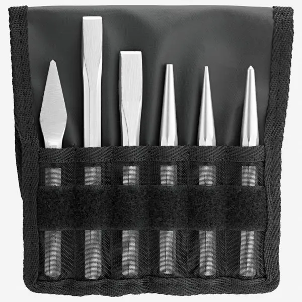 Stahlwille Environmentally-Safe 102-5/6T Chisel, Drift Punch, and Punch Set Textile Case, ST98812203