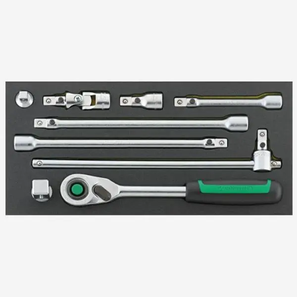 Stahlwille Mini TCS 512/9 QR 1/2" Ratchet Set Accessories, 9 Pieces, ST96830363