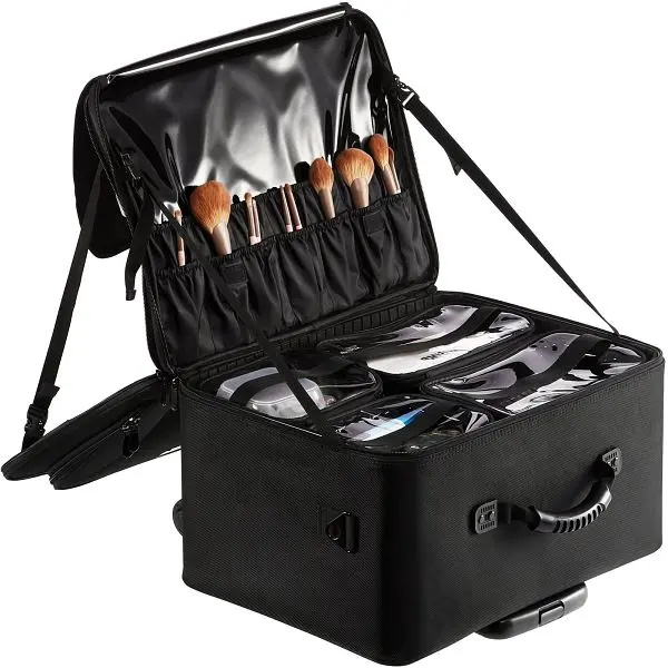 VEVOR Spooling Makeup Train Case Large Storage 3 Tiers, Accessible Carry Handle, HZBXLGS3C000ZDTHJV0