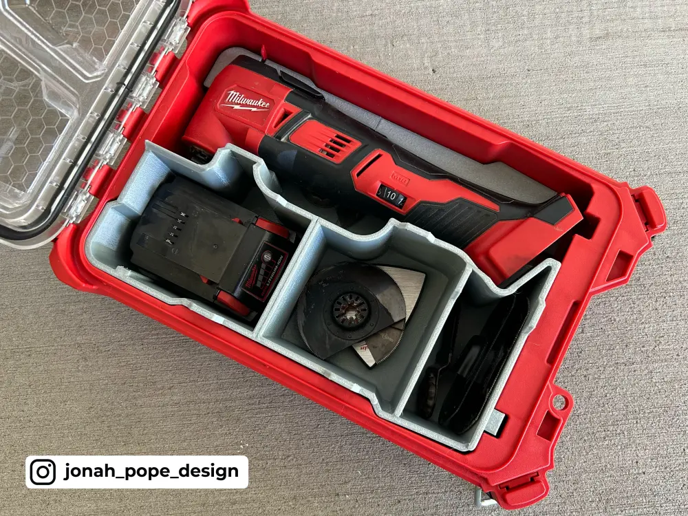Packout Insert M18 Multi-Tool - Jonah Pope Design (JP-18M) Locking Lid