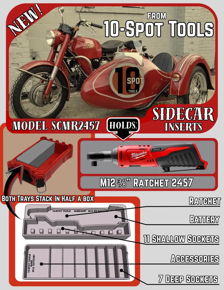 Modular Packout SideCar Insert M12 3/8" Ratchet (ScMR2457)