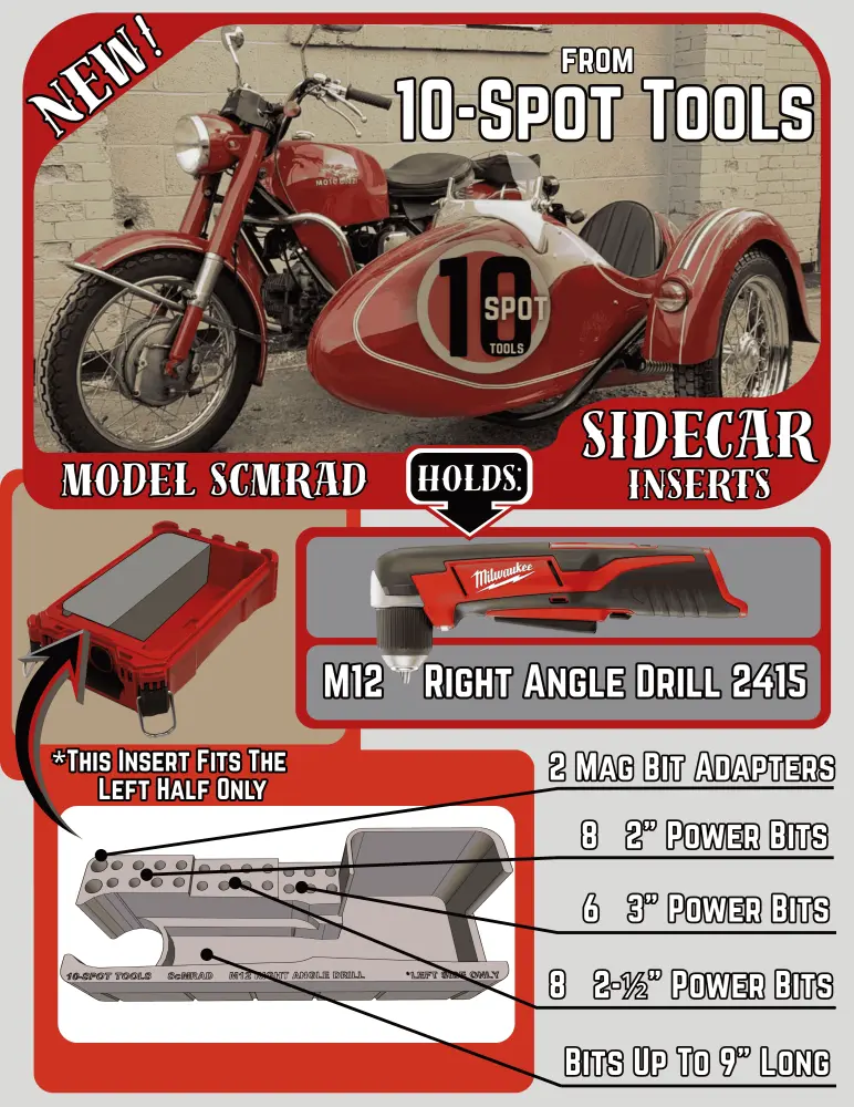 Packout SideCar Insert M12 Right Angle Drill (ScMRAD)