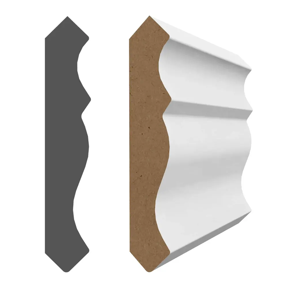 5/8'' x 3-1/4'' x 8' Pearl Primed MDF O'gee