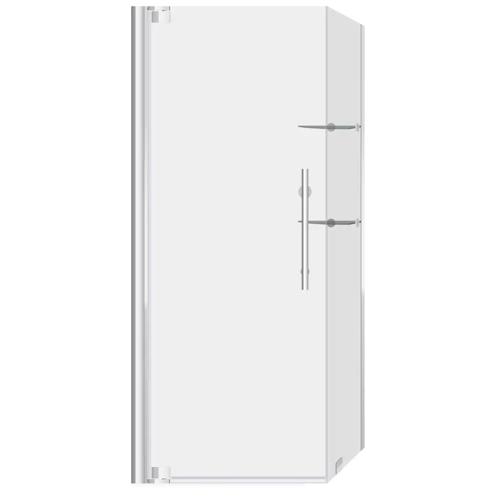 29 3/8-30 W x 72 H x 34-35 D Swing-Out Shower Enclosure ULTRA-G Shiny metal