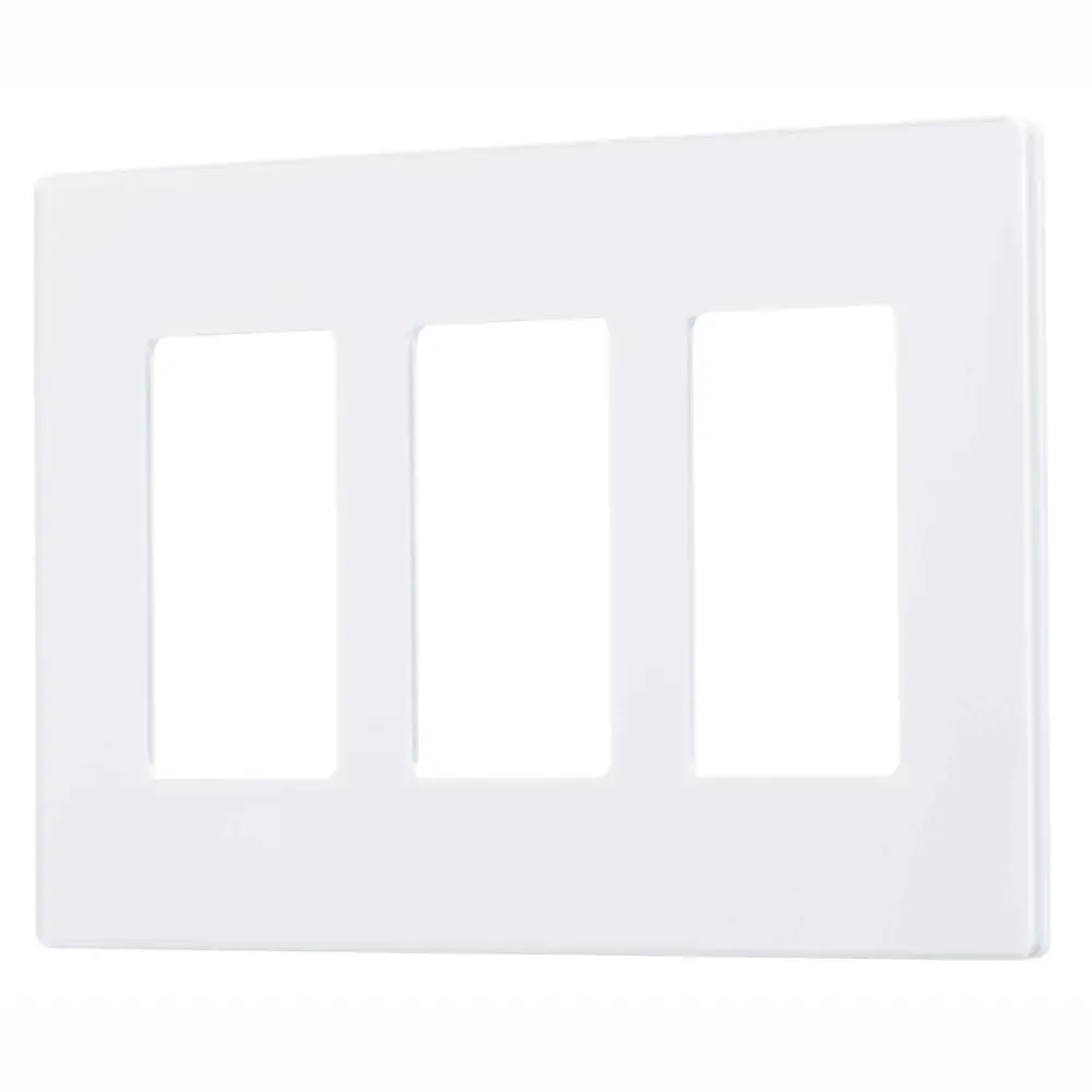 3-Gang Decora Plus Screwless Wallplate, Alabaster