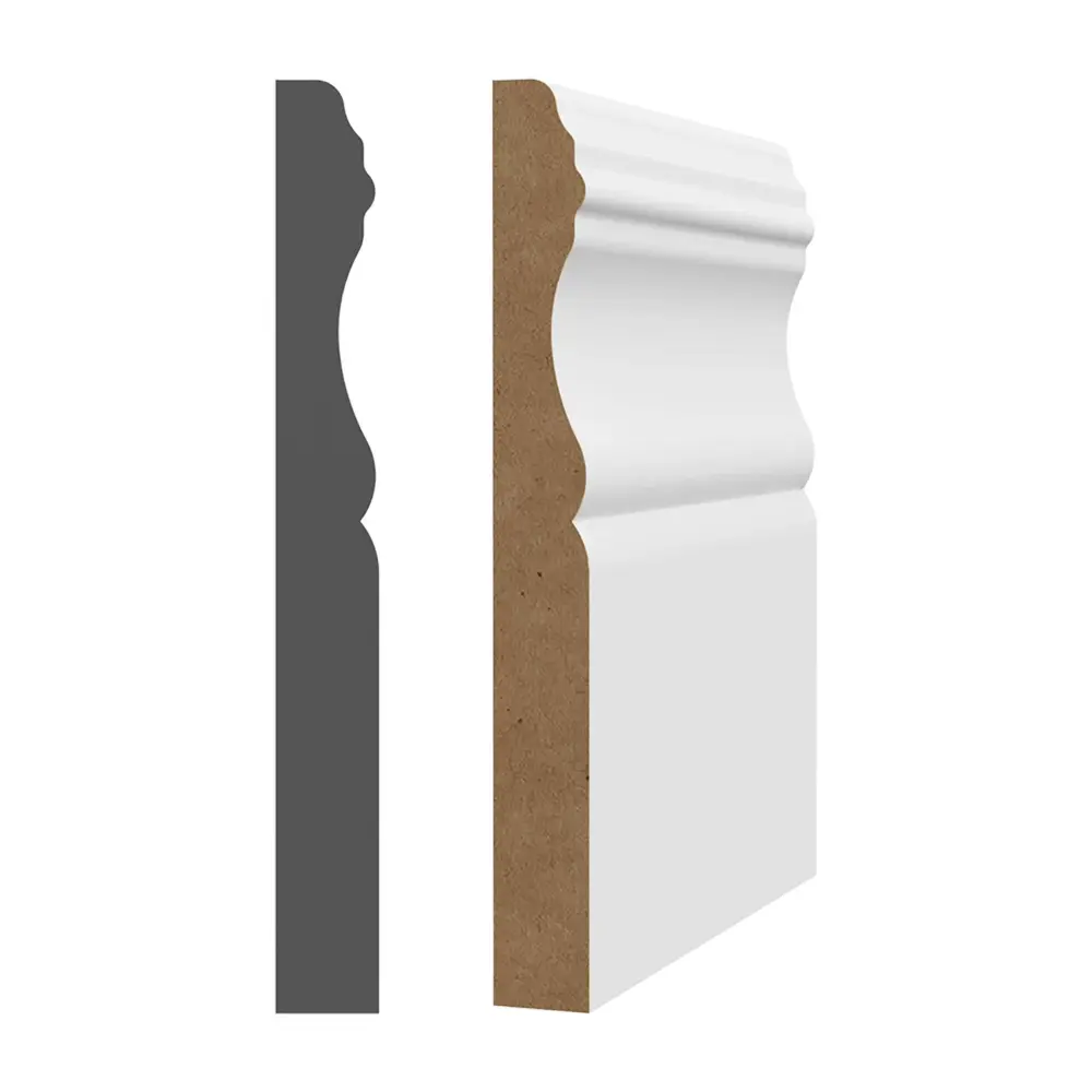 1/2" x 4-1/2'' x 16' Alabaster Primed MDF Baseboard