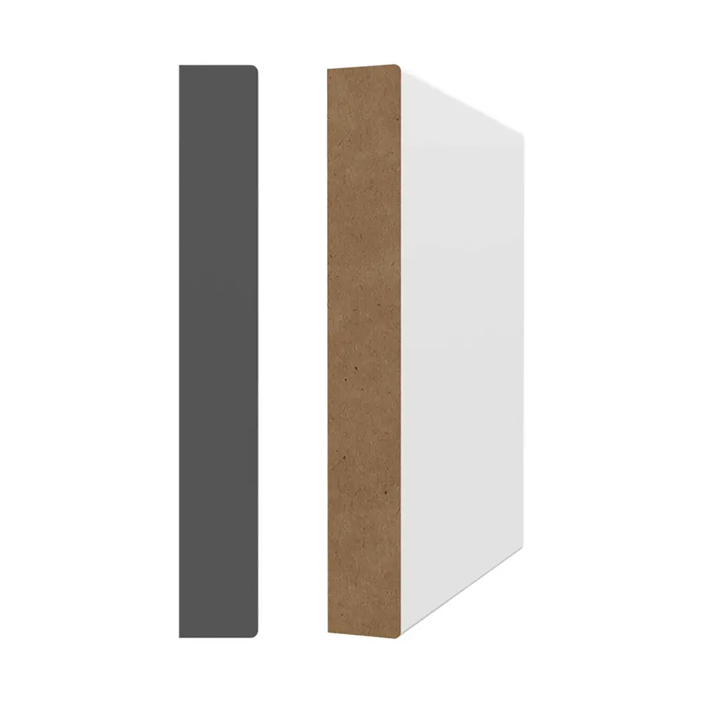 5/8'' x 4-1/2'' x 8' Pearl Primed MDF Baseboard