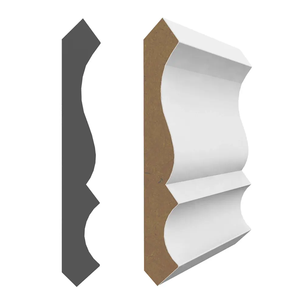 5/8'' x 4-1/8'' x 8' Pearl Primed MDF O'gee