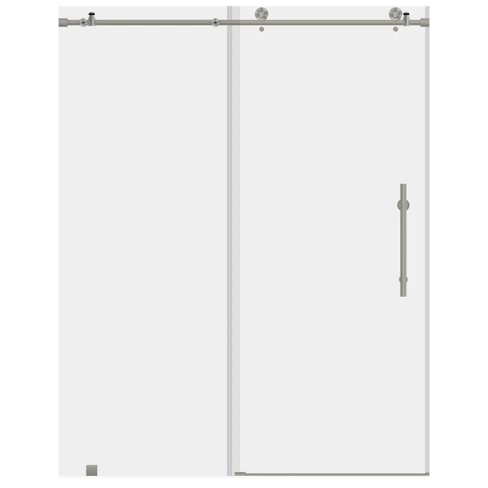 44-48 W x 76 H Sliding Frameless Shower Door ULTRA-C Clear Glass Satin-brushed Nickel