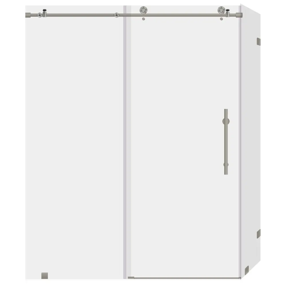 44-48 W x 76 H x 36 D Sliding Frameless Shower Enclosure ULTRA-C Glass-like Glass Brushed Nickel