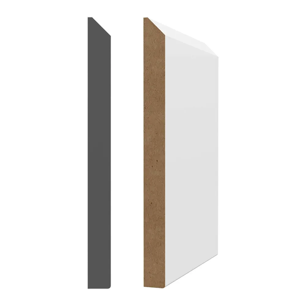 1/2'' x 5-1/2'' x 8' Snow Primed MDF Baseboard