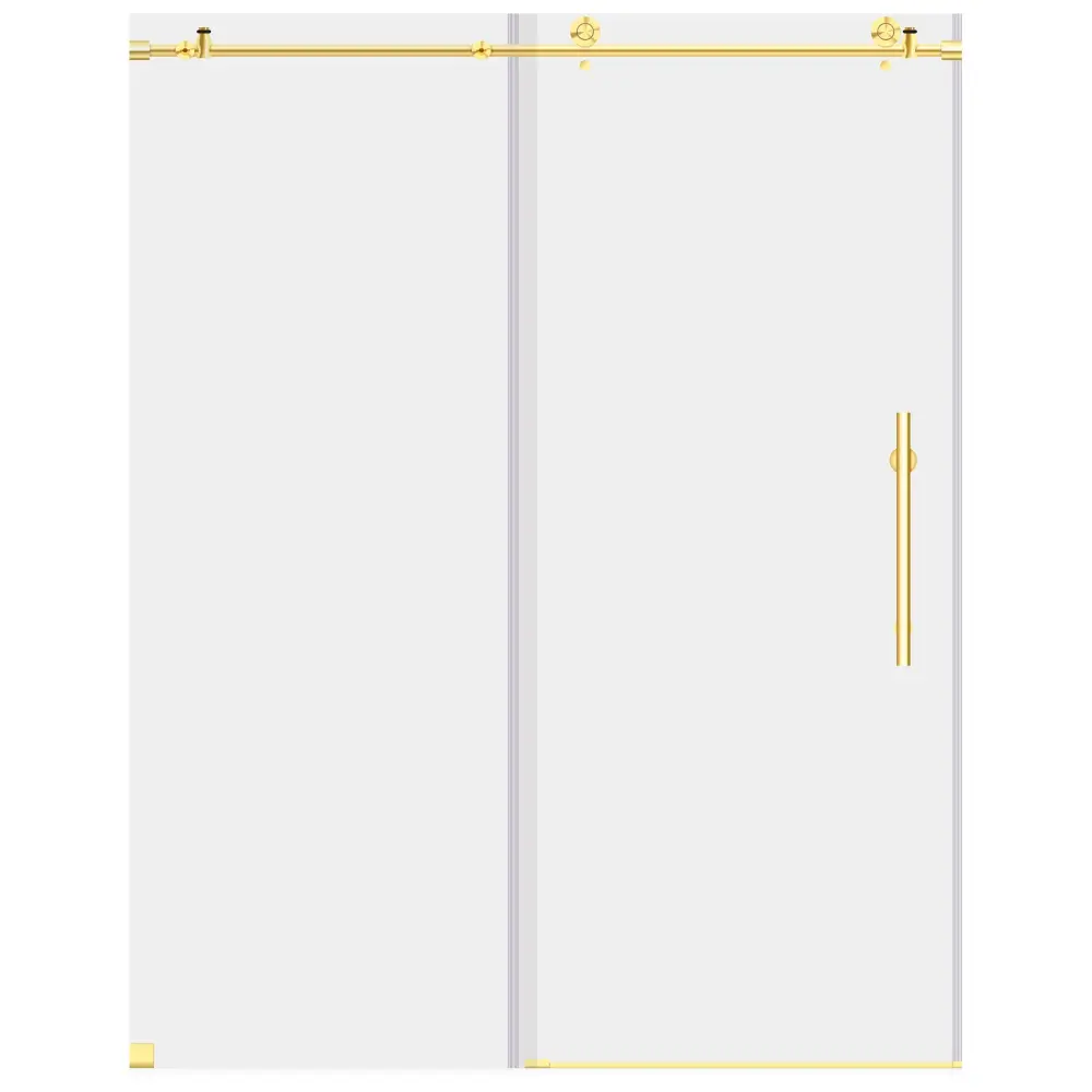 56-60 W x 76 H Sliding Frameless Shower Door ULTRA-C Clear Glass Gilded