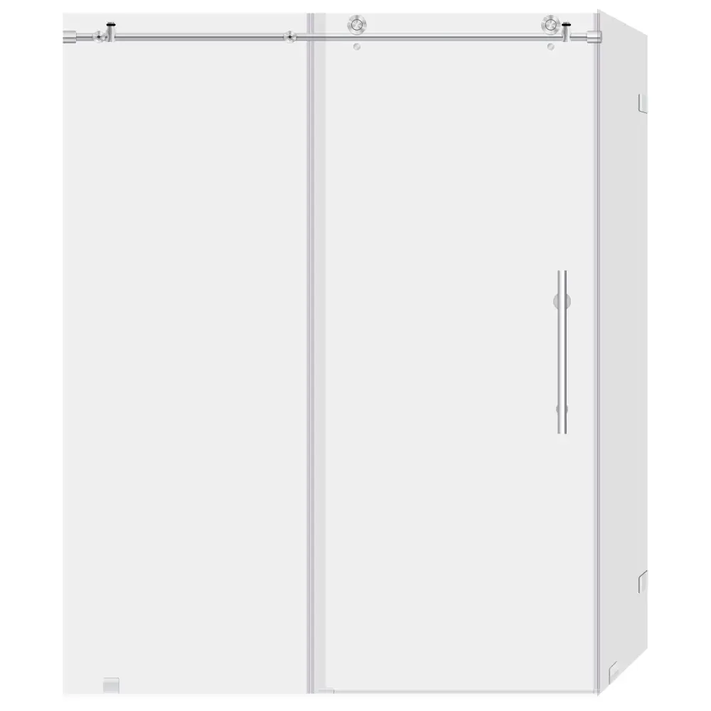 56-60 W x 76 H x 34 1/2 D Sliding Frameless Shower Enclosure ULTRA-C Crystal Glass Chrome