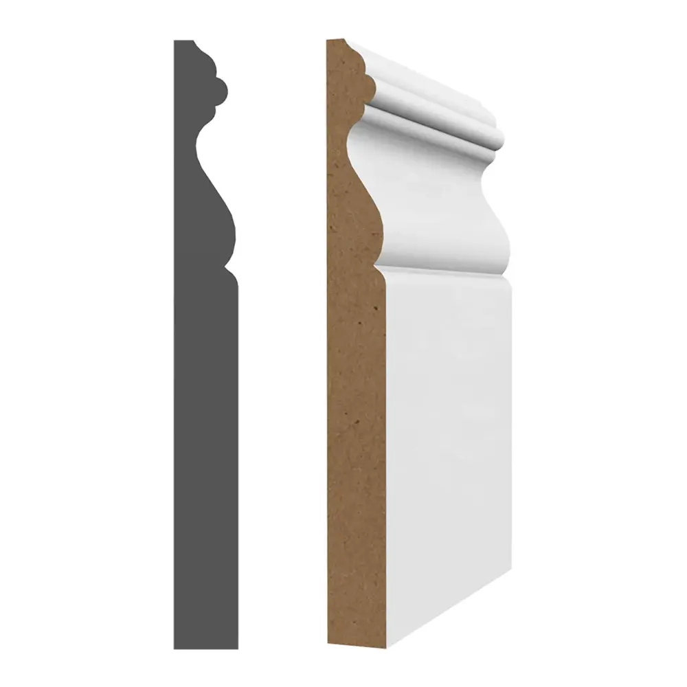 5/8" x 5-9/16'' x 8' Pearl Primed MDF Baseboard