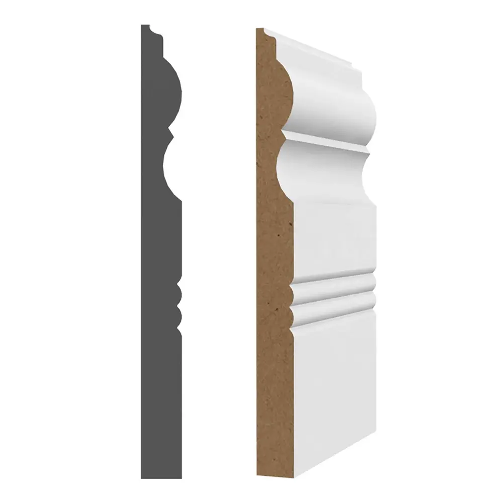 5/8'' x 6-1/2'' x 8' Chalk Primed MDF Baseboard