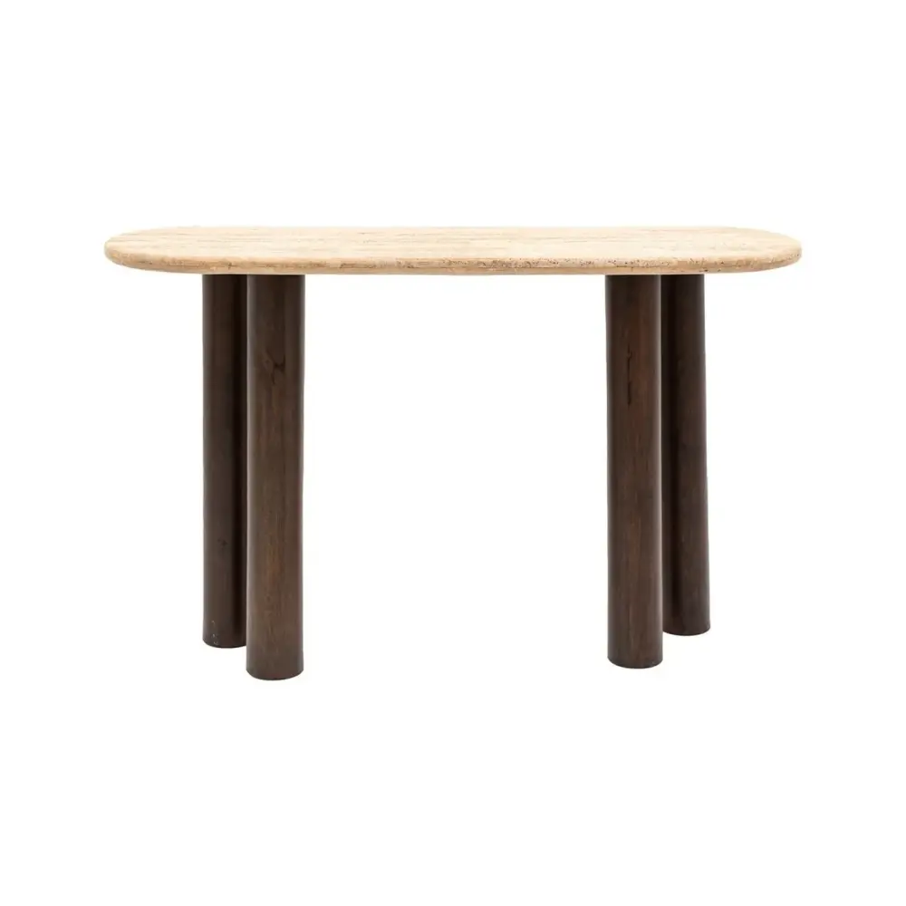 Aldridge Console Table - Travertine Top