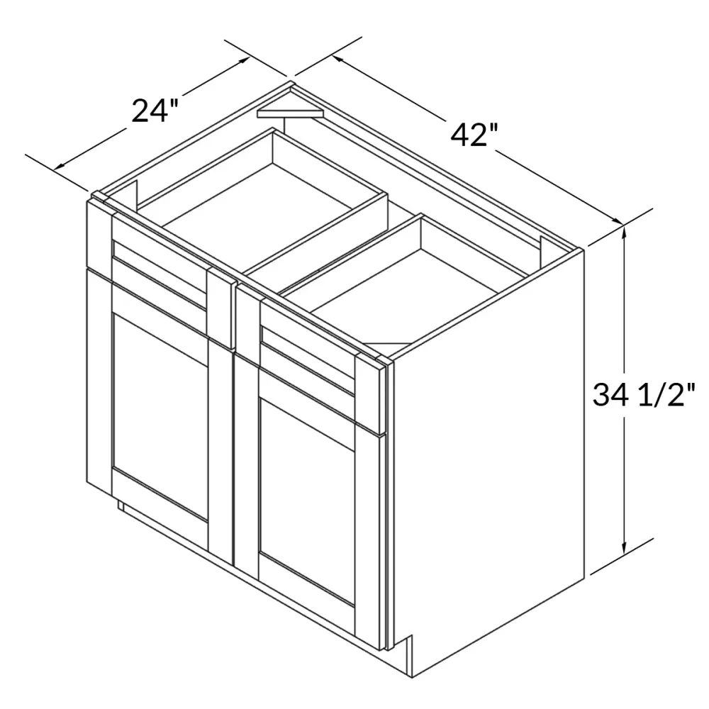 Base Kitchen Cabinet B42 Milan Slate 42 . width 34.5 . height 24 . depth